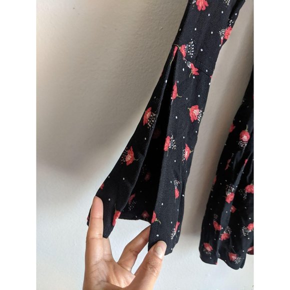 2 Free People Tegan Black Floral Mini Dress. - Picture 5 of 11